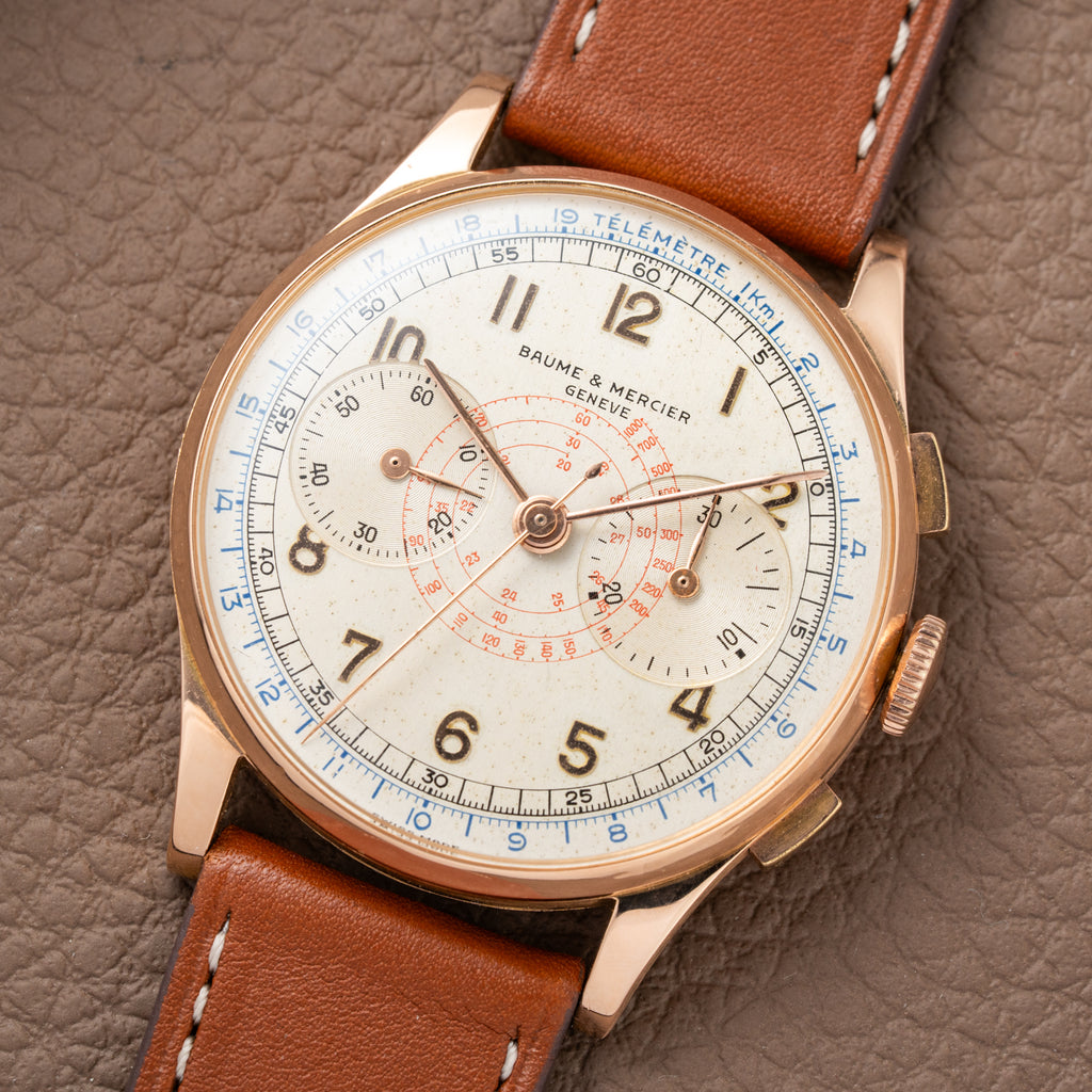 Baume & Mercier Genève Chronograph 18K Rosé Gold Oversize Ref. 3916