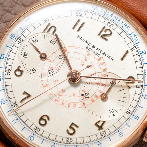 Baume & Mercier Genève Chronograph 18K Rosé Gold Oversize Ref. 3916