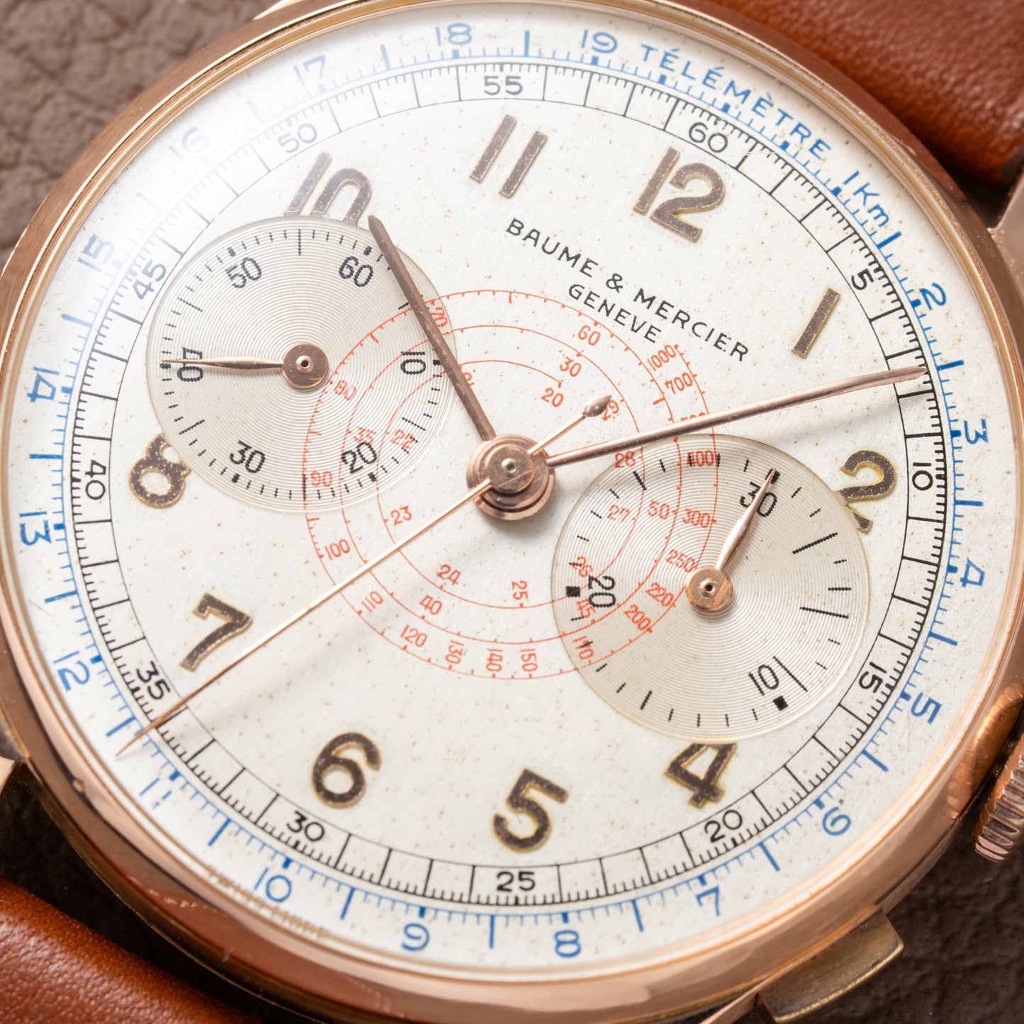 Baume & Mercier Genève Chronograph 18K Rosé Gold Oversize Ref. 3916