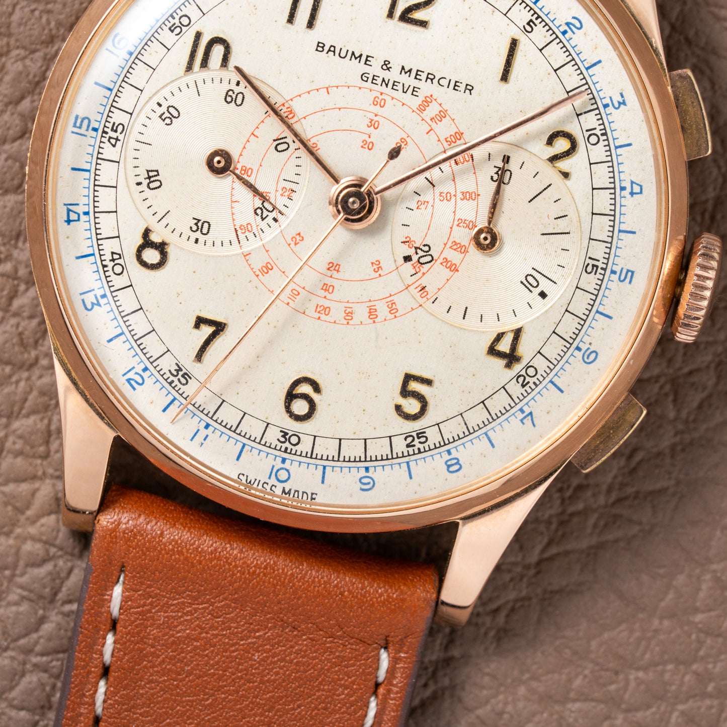 Baume & Mercier Genève Chronograph 18K Rosé Gold Oversize Ref. 3916