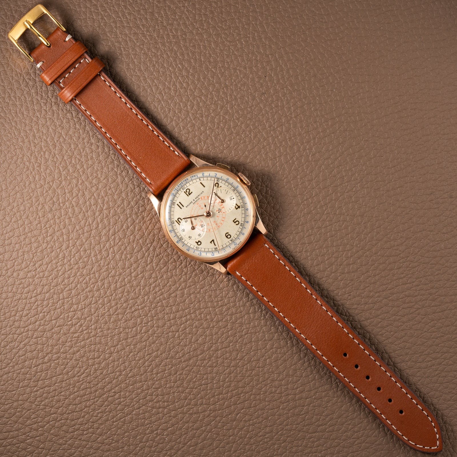 Baume & Mercier Genève Chronograph 18K Rosé Gold Oversize Ref. 3916