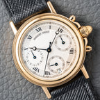 Breguet Marine Chronograph Mother of Pearl 18K Yellow Gold Automatic Ref 8490BA from 2010s
