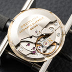 Breitling Genève Automatic Date Dress Watch Rare ‘String’ Textured Sunburst Dial 18K Yellow Gold Ref. 2605 from 1960s