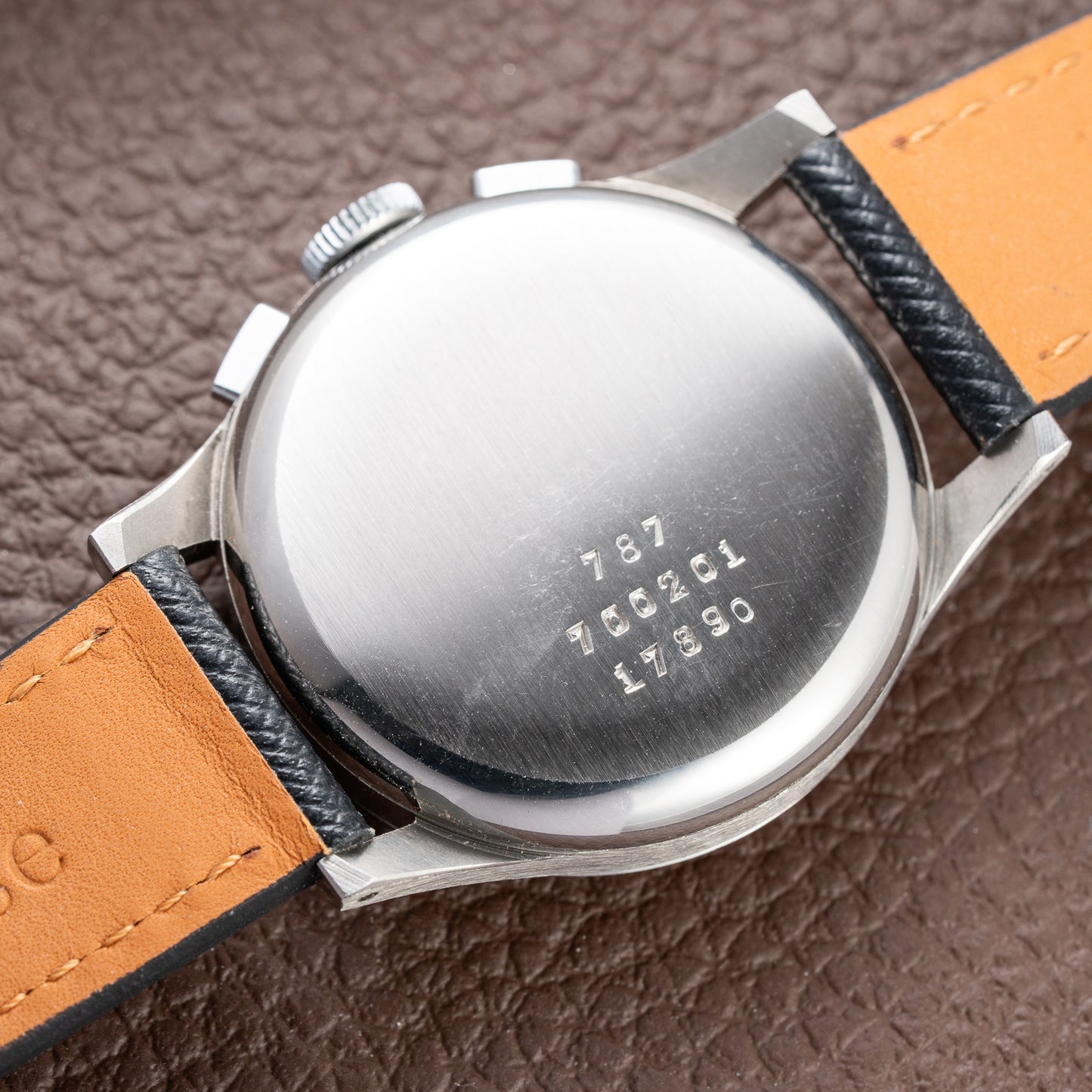 Breitling Premier Unpolished Black Gilt Dial Chronograph Venus 152 Ref 787 from 1940s