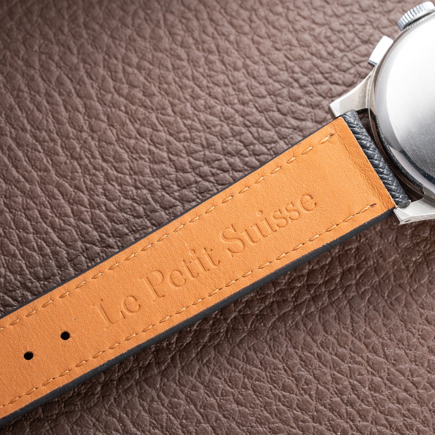 Breitling Premier Unpolished Black Gilt Dial Chronograph Venus 152 Ref 787 from 1940s