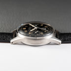 Breitling Premier Unpolished Black Gilt Dial Chronograph Venus 152 from 1940s Ref 787