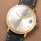 Breitling Genève Automatic Date Dress Watch Rare ‘String’ Textured Sunburst Dial 18K Yellow Gold Ref. 2605 from 1960s