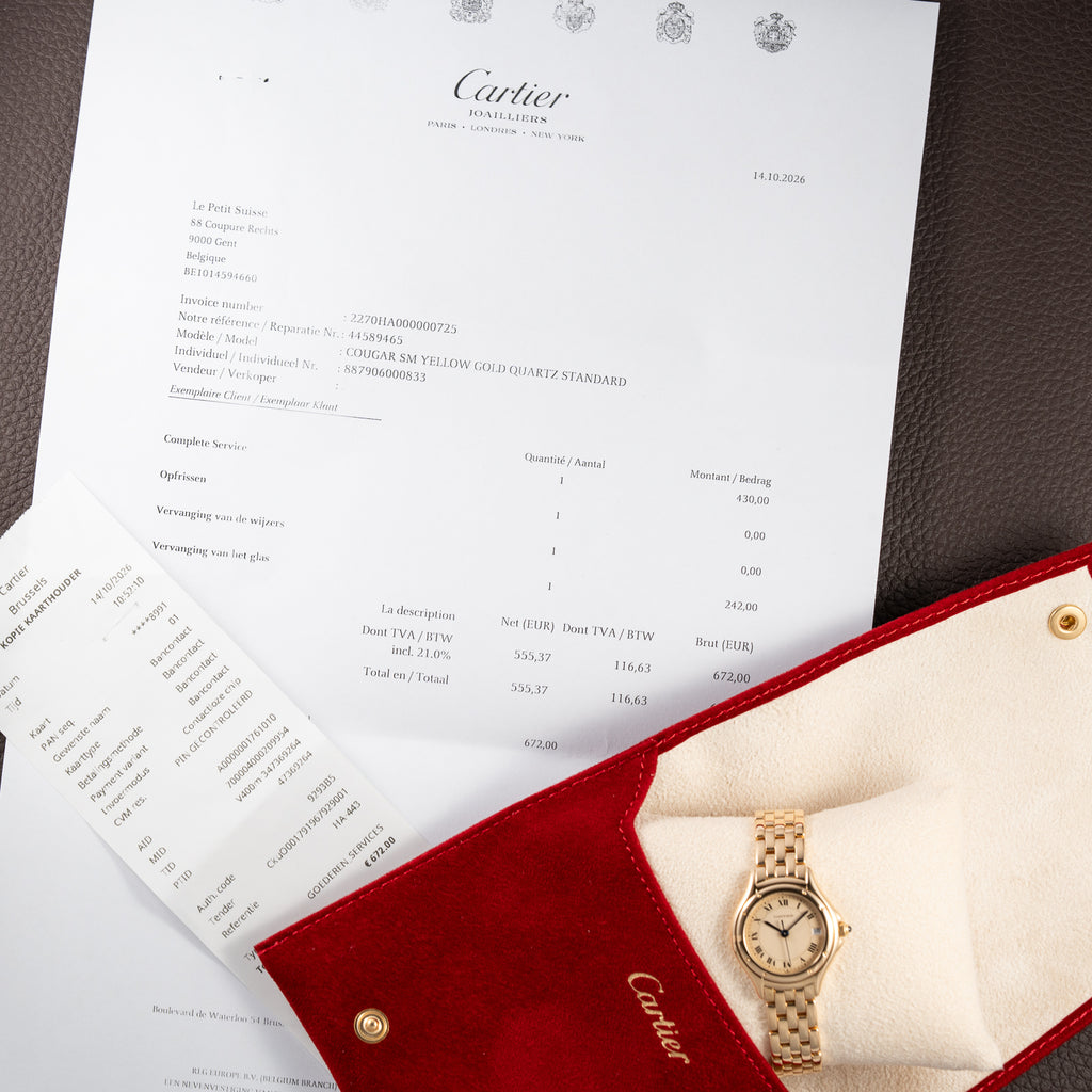 Cartier Cougar PM 18K Yellow Gold  Cartier Service 2026 Ref. 887906