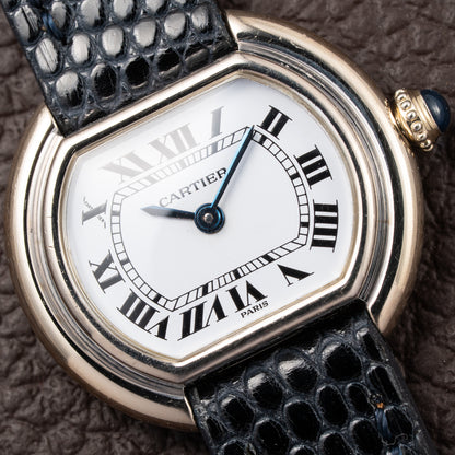 Cartier Ellipse Horizontal 'Paris' 18k White Gold PM Ref. 67081 from 1970s