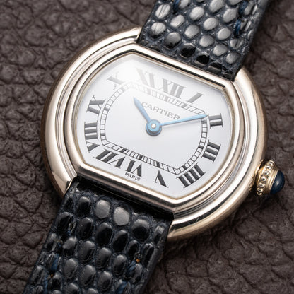 Cartier Ellipse Horizontal 'Paris' 18k White Gold PM Ref. 67081 from 1970s