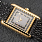 Cartier Tank Must de Vermeil Art Deco Black Roman Dial PM Reference 3 66001