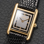 Cartier Tank Must de Vermeil Art Deco Black Roman Dial PM Reference 3 66001