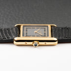 Cartier Tank Must de Vermeil Art Deco Black Roman Dial PM Reference 3 66001