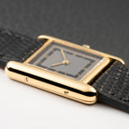 Cartier Tank Must de Vermeil Art Deco Black Roman Dial PM Reference 3 66001