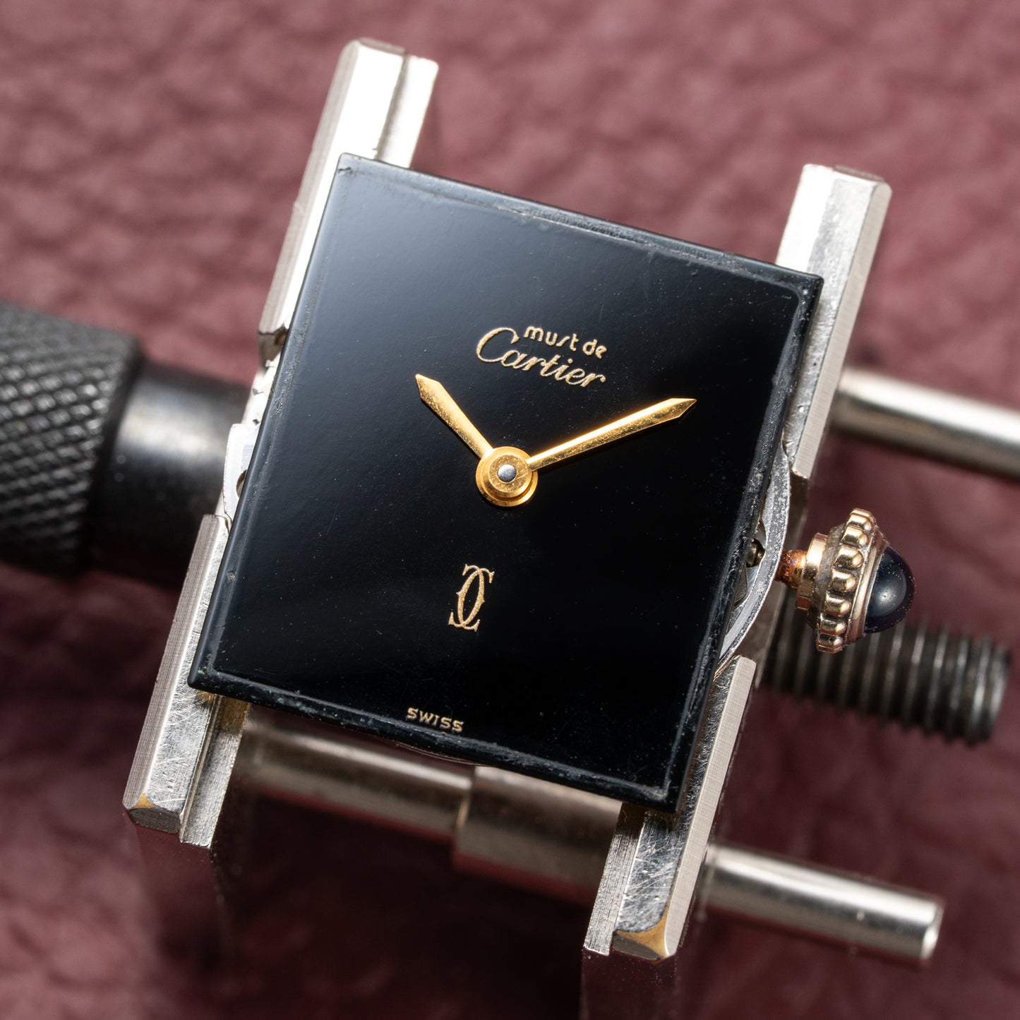 Cartier Tank Must de Vermeil Black 'onyx' Dial PM 1980s
