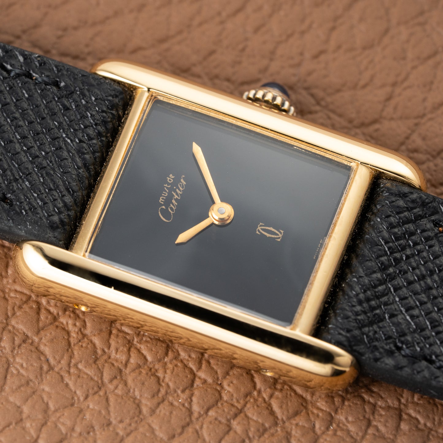 Cartier Tank Must de Vermeil Black 'onyx' Dial PM 1980s