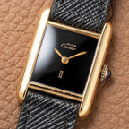 Cartier Tank Must de Vermeil Black 'onyx' Dial PM 1980s