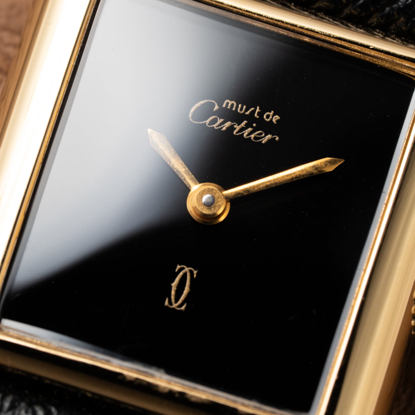 Cartier Tank Must de Vermeil Black 'onyx' Dial PM 1980s