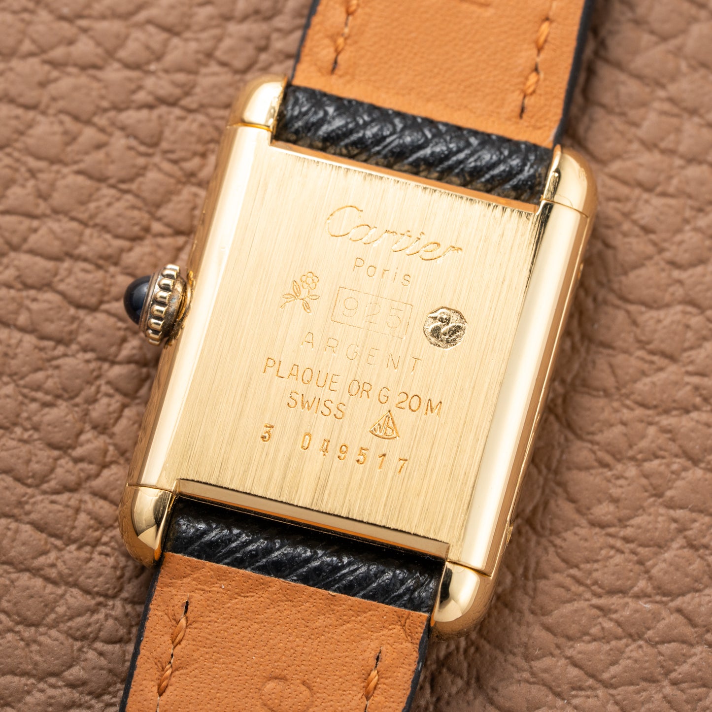 Cartier Tank Must de Vermeil Black 'onyx' Dial PM 1980s