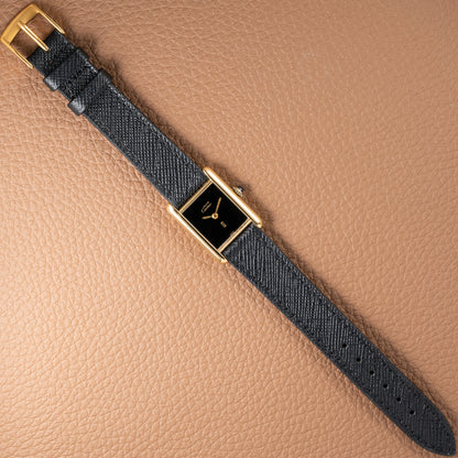 Cartier Tank Must de Vermeil Black 'onyx' Dial PM 1980s