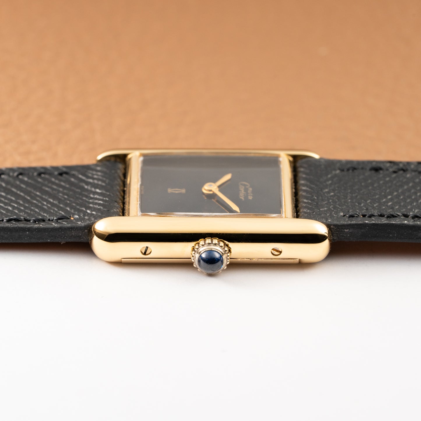 Cartier Tank Must de Vermeil Black 'onyx' Dial PM 1980s