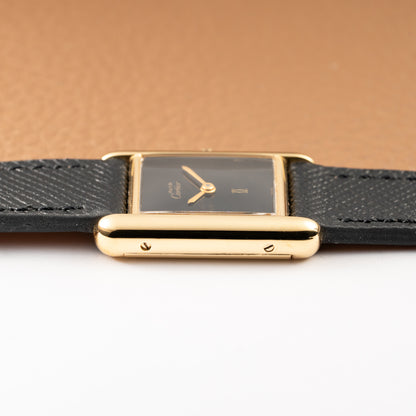 Cartier Tank Must de Vermeil Black 'onyx' Dial PM 1980s