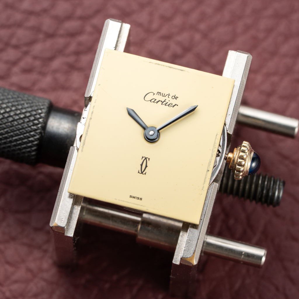 Cartier Tank Must de Lemon Dial Vermeil Full Set from 1979