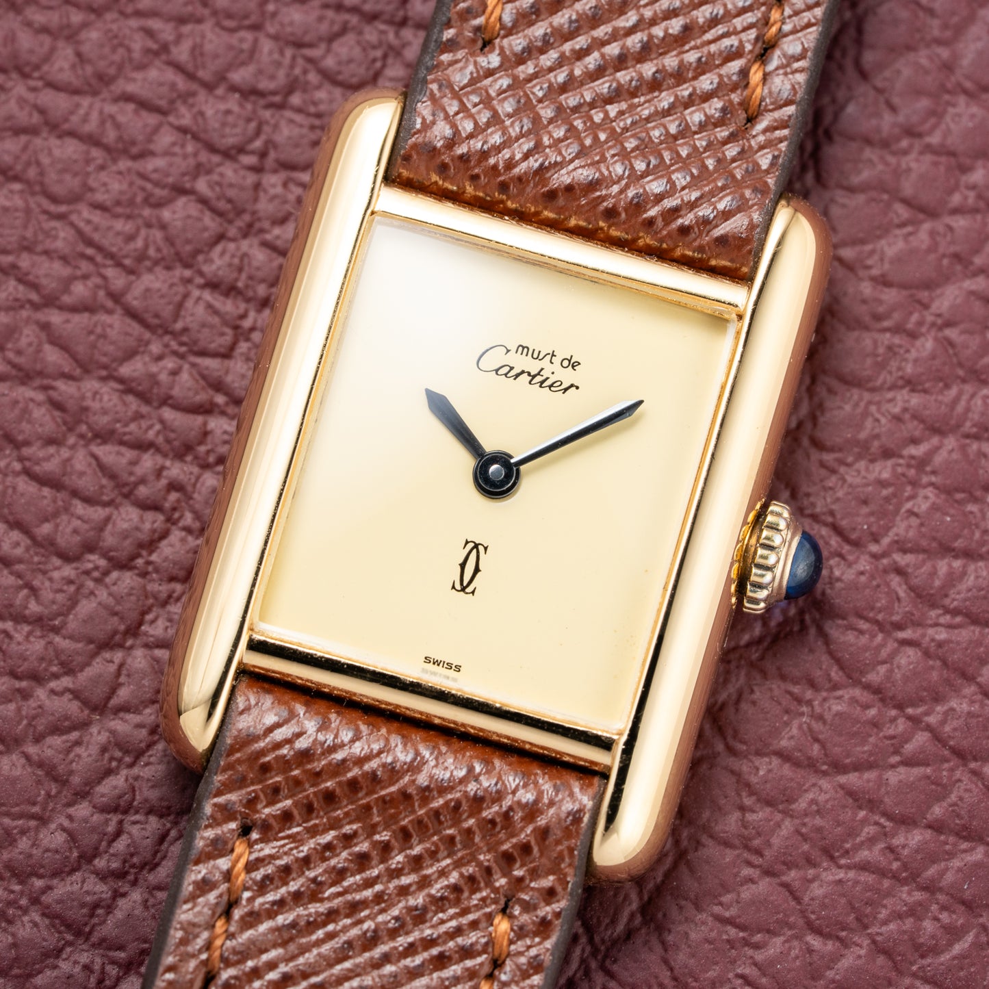 Cartier Tank Must de Lemon Dial Vermeil Full Set from 1979