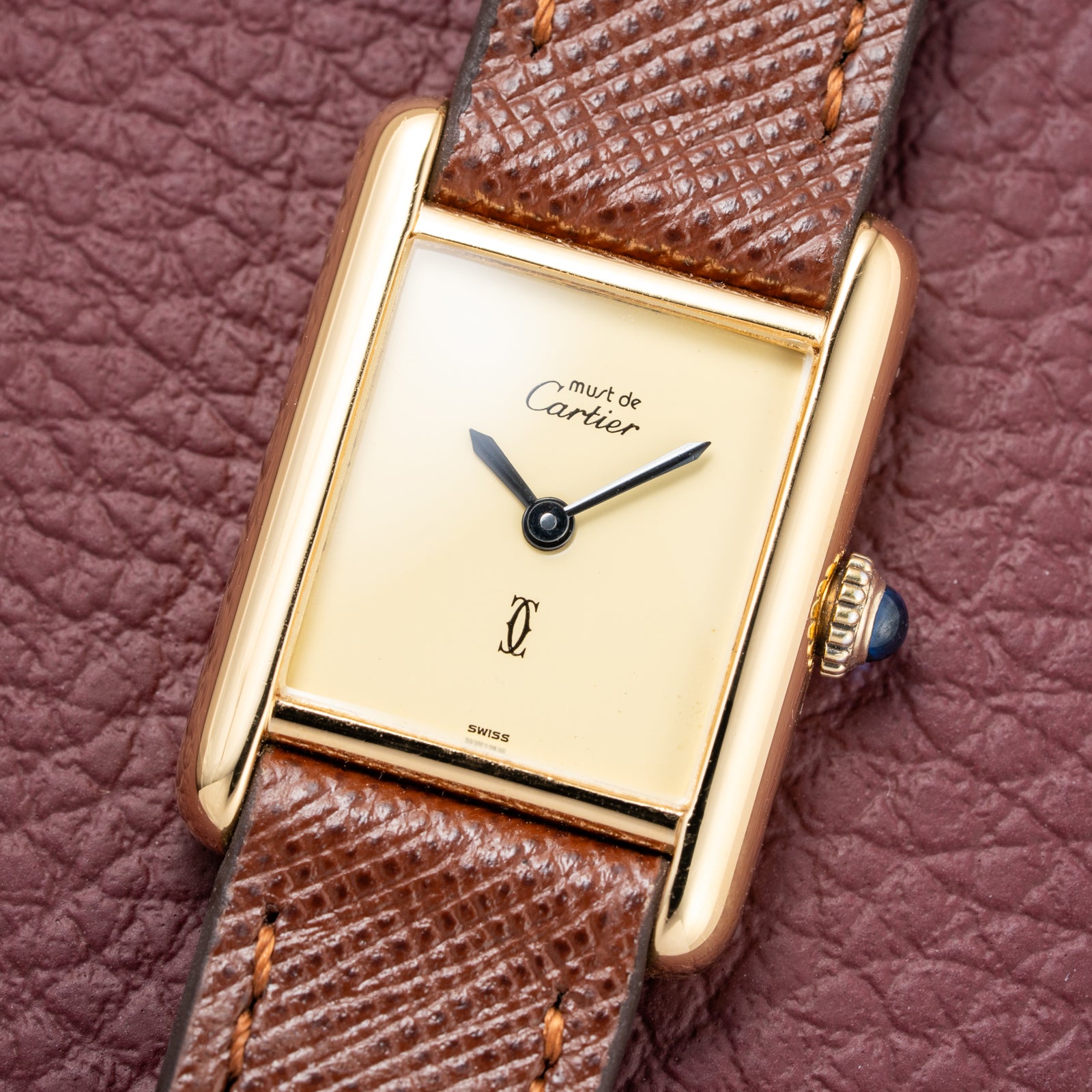 Cartier Tank Must de Lemon Dial Vermeil Full Set from 1979