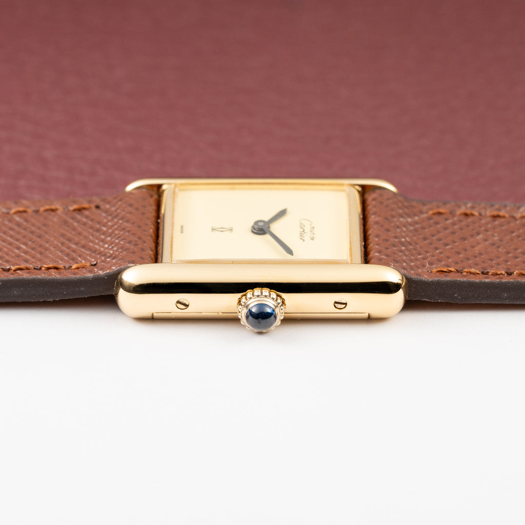 Cartier Tank Must de Lemon Dial Vermeil Full Set from 1979