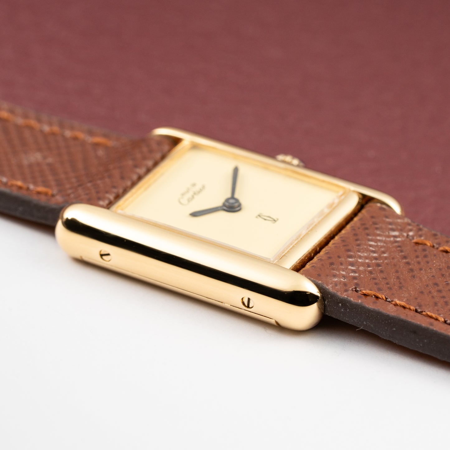 Cartier Tank Must de Lemon Dial Vermeil Full Set from 1979