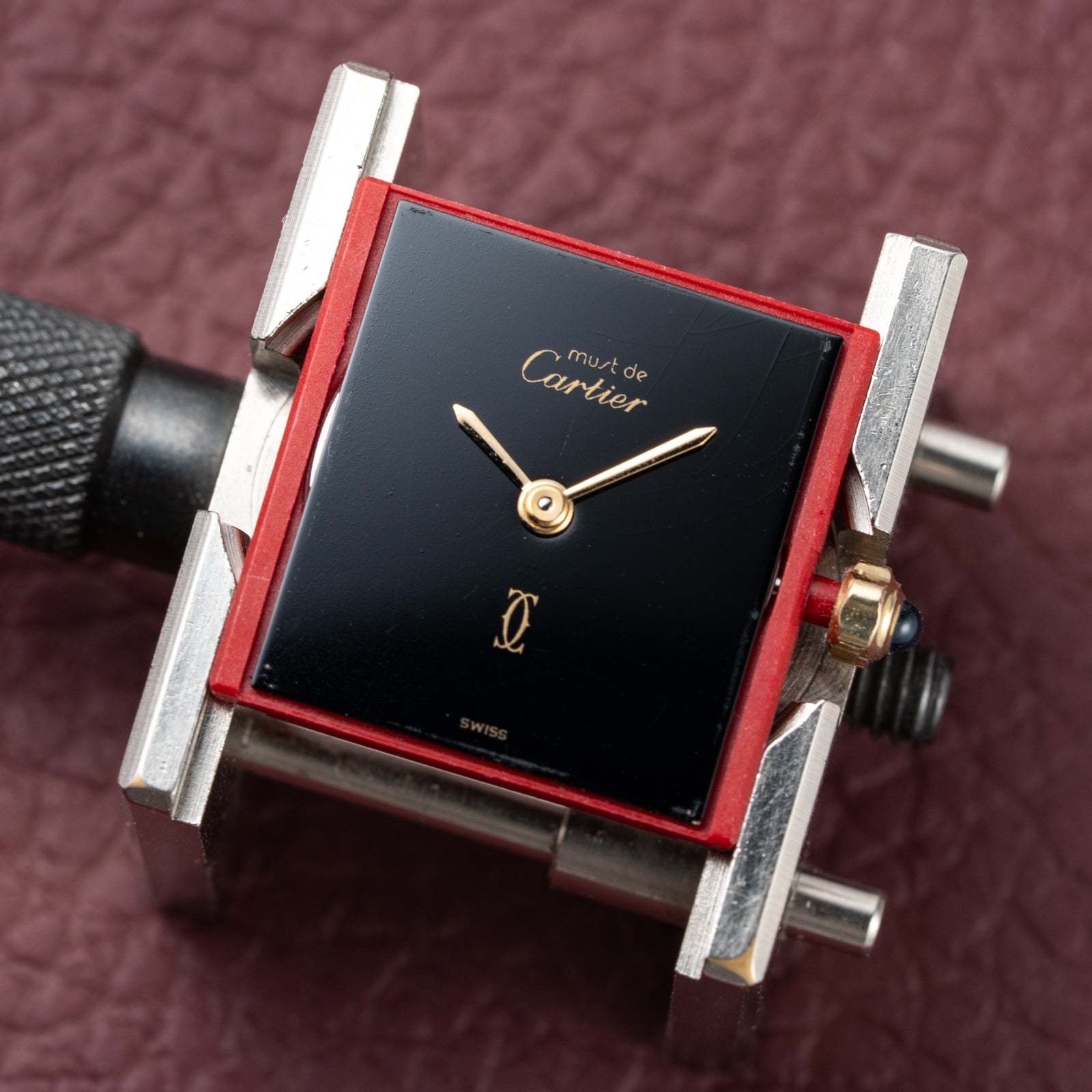 Cartier Tank Must de Vermeil Black 'Onyx' Dial Full Set Ref 3 66001 from 1984