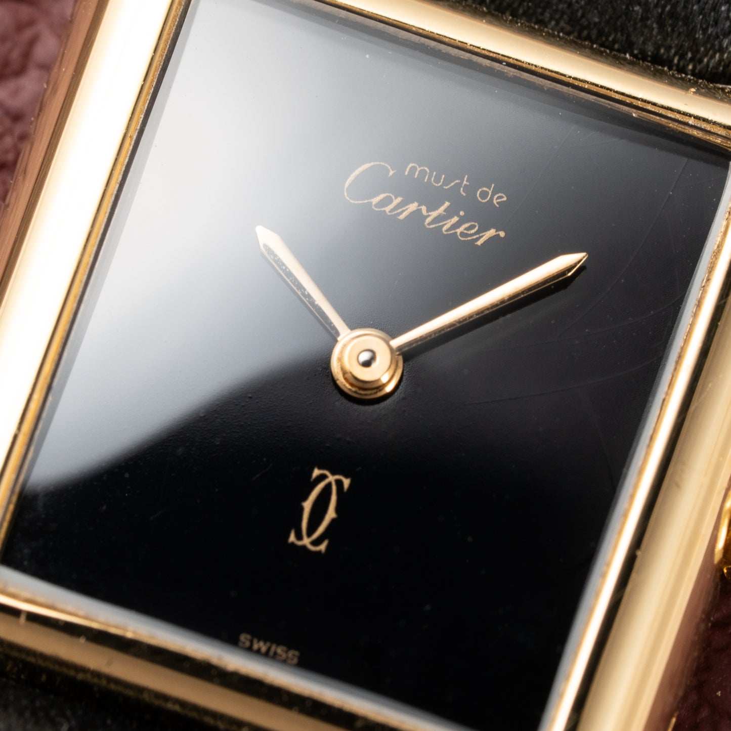 Cartier Tank Must de Vermeil Black 'Onyx' Dial Full Set Ref 3 66001 from 1984