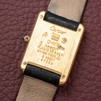 Cartier Tank Must de Vermeil Black 'Onyx' Dial Full Set Ref 3 66001 from 1984