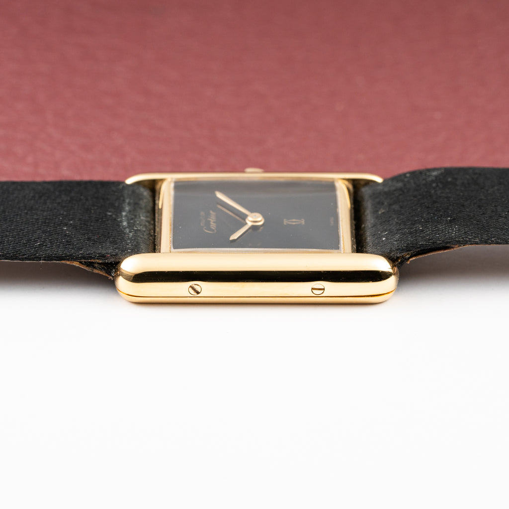 Cartier Tank Must de Vermeil Black 'Onyx' Dial Full Set Ref 3 66001 from 1984