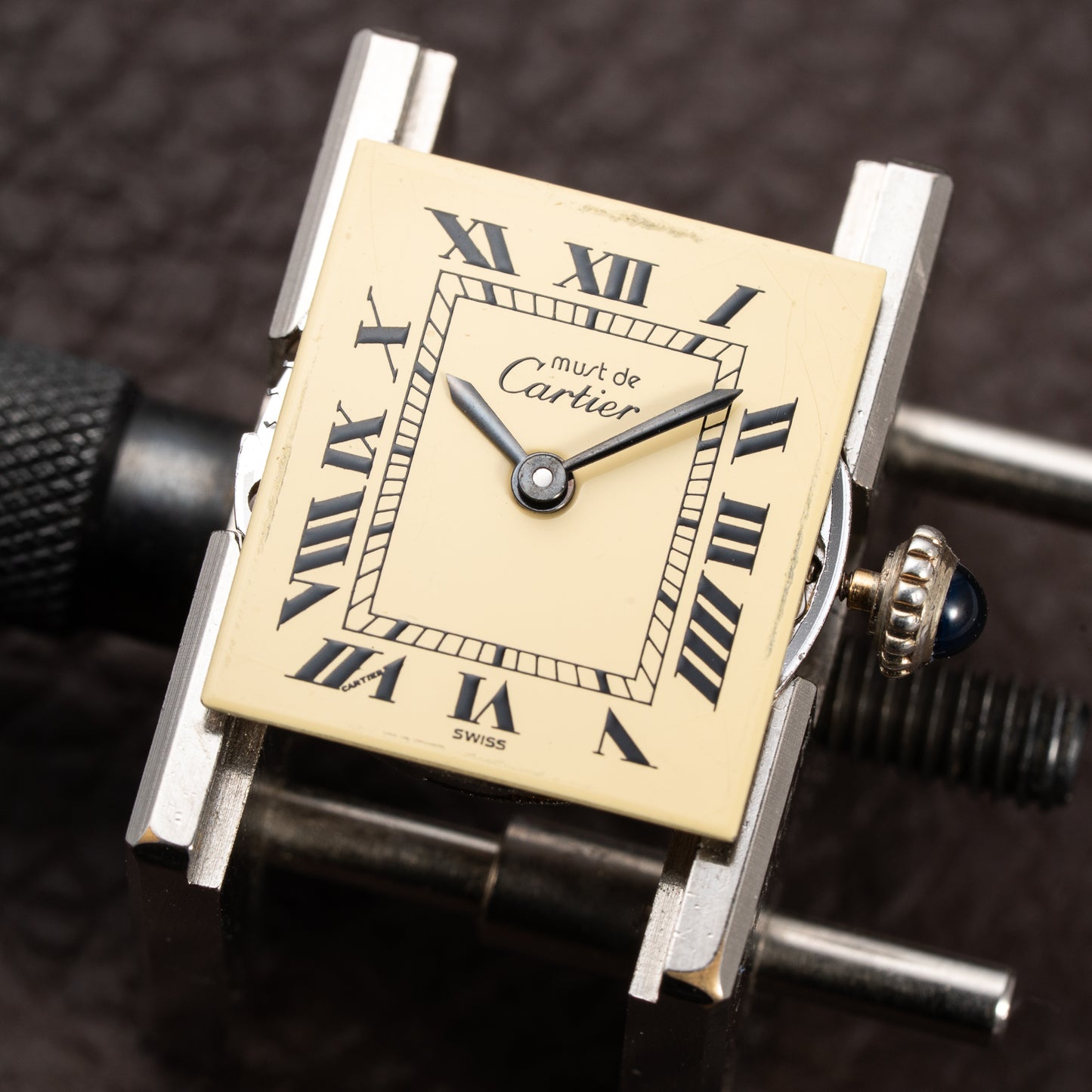 Cartier Must de Roman Lemon Dial Vermeil PM 1980s