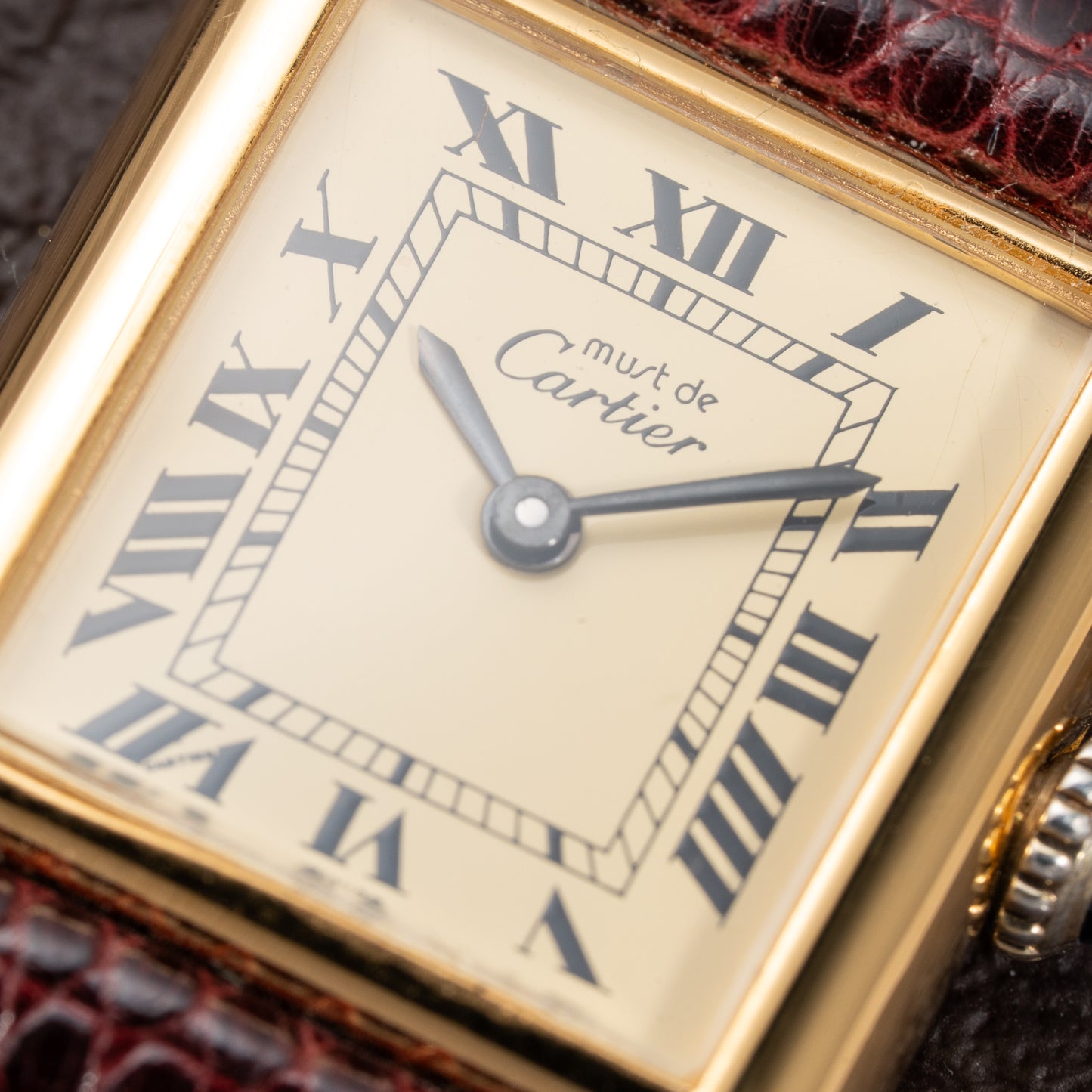 Cartier Must de Roman Lemon Dial Vermeil PM 1980s