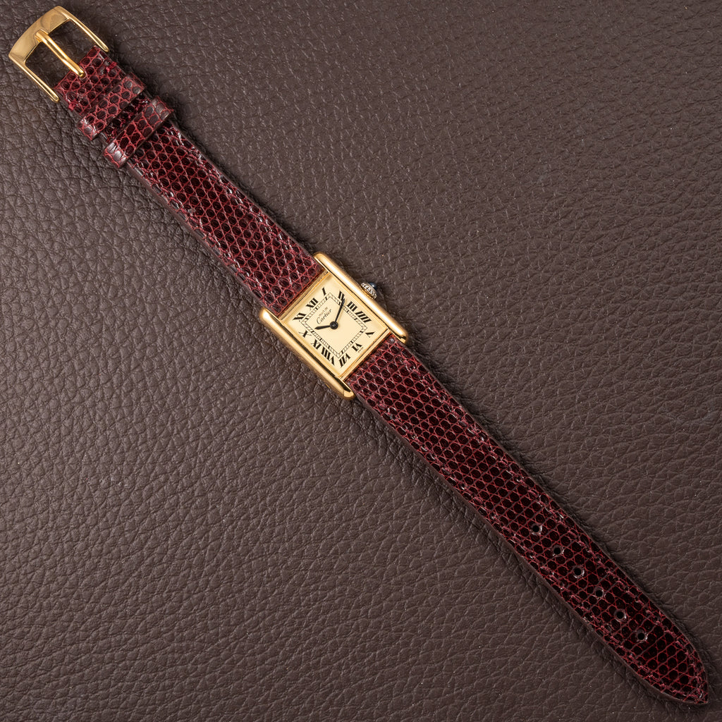 Cartier Must de Roman Lemon Dial Vermeil PM 1980s