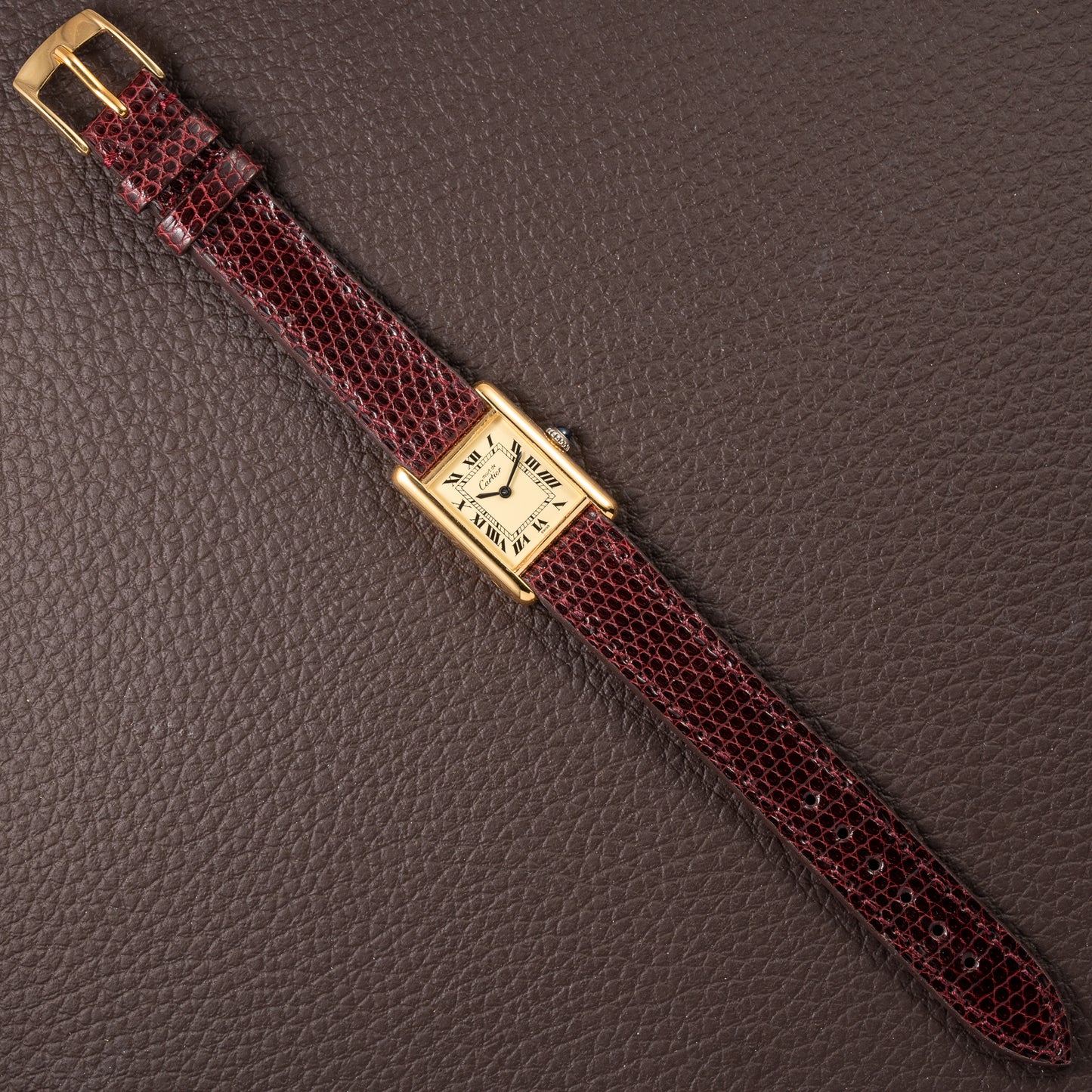 Cartier Must de Roman Lemon Dial Vermeil PM 1980s