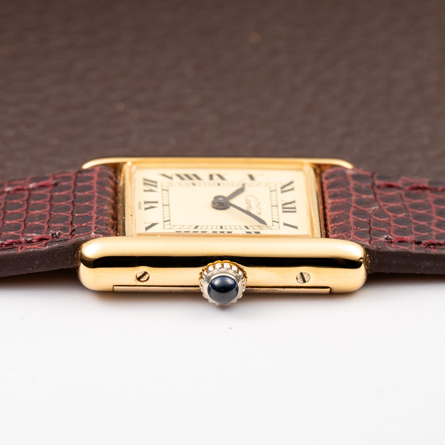 Cartier Must de Roman Lemon Dial Vermeil PM 1980s