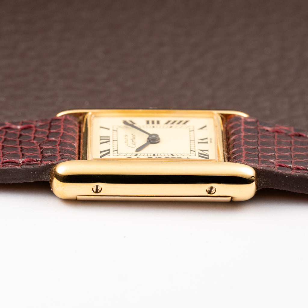 Cartier Must de Roman Lemon Dial Vermeil PM 1980s
