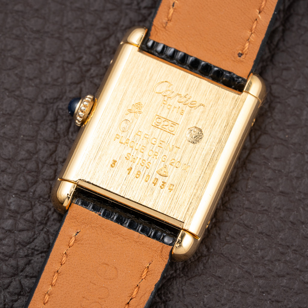 Cartier Tank Must de Roman Lemon Dial Vermeil PM 1980s