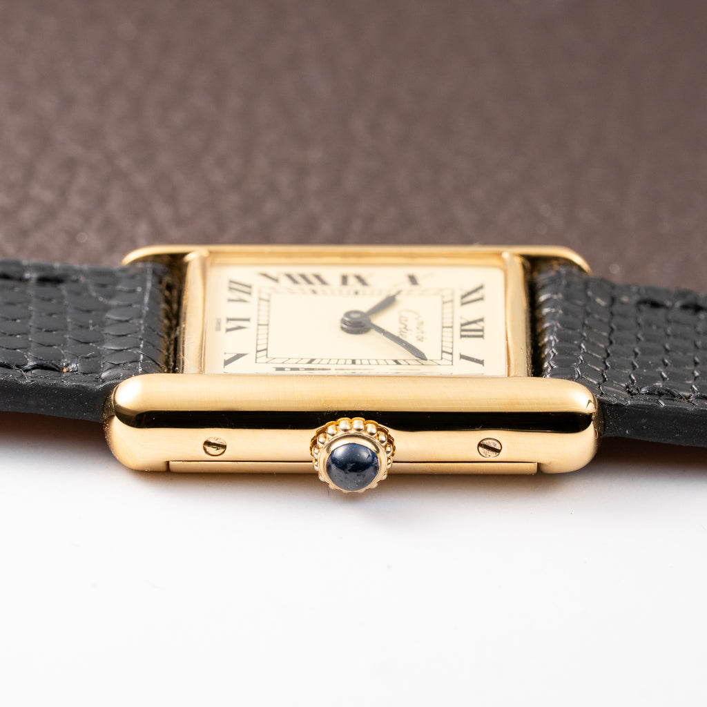 Cartier Tank Must de Roman Lemon Dial Vermeil PM 1980s