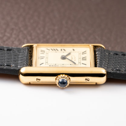 Cartier Tank Must de Roman Lemon Dial Vermeil PM 1980s