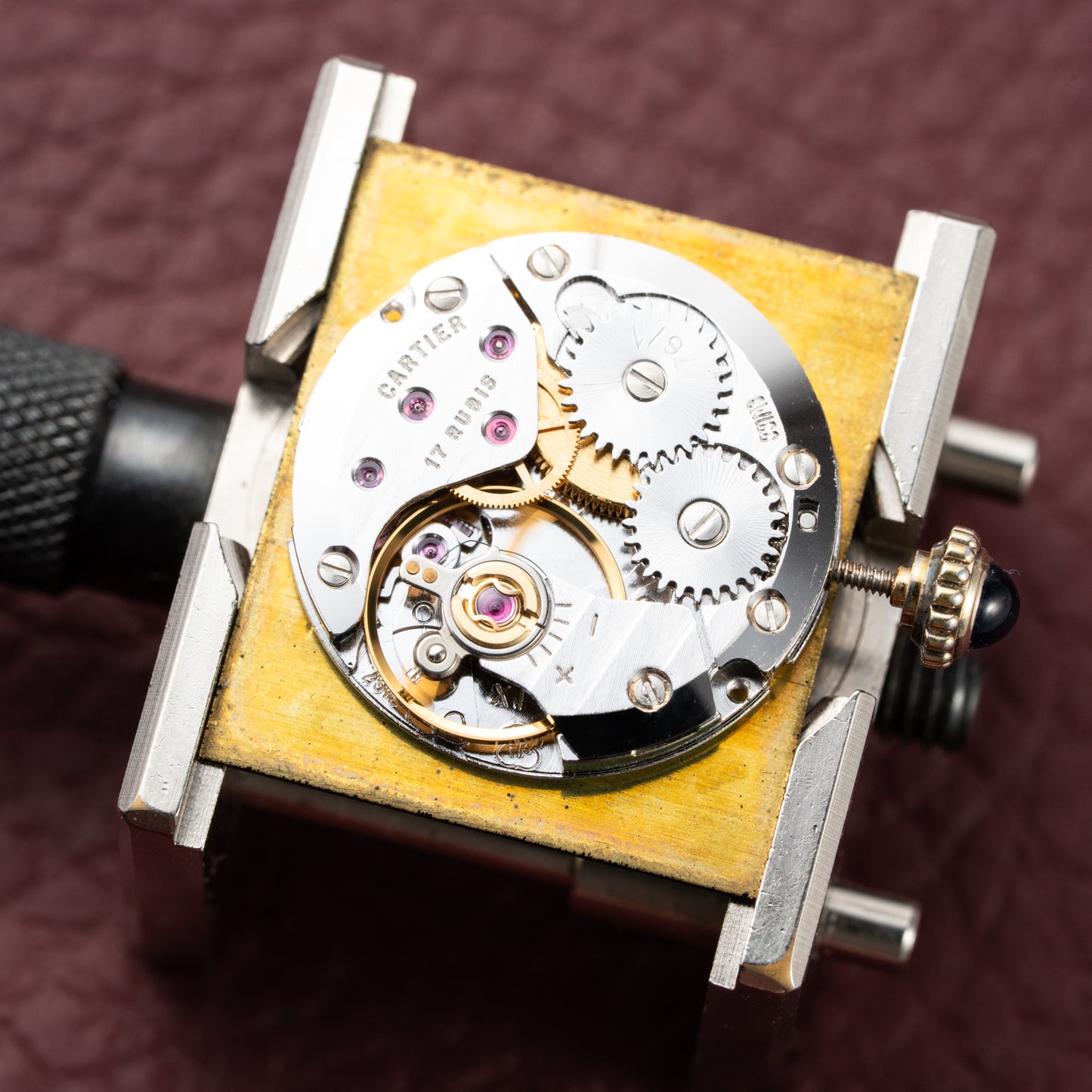 Cartier Tank Must de Black Roman Vermeil GM 1980s