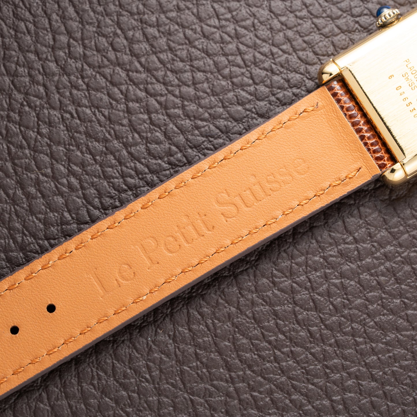 Cartier Tank Must de Vermeil ‘Turtle Shell’ Brown Wood Chocolate Dial GM from 1980s
