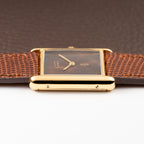 Cartier Tank Must de Vermeil ‘Turtle Shell’ Brown Wood Chocolate Dial GM from 1980s