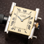 Cartier Tank Must de Vermeil Lemon Roman Diam GM 1980s