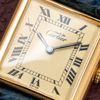 Cartier Tank Must de Vermeil Lemon Roman Diam GM 1980s