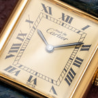 Cartier Tank Must de Vermeil Lemon Roman Diam GM 1980s